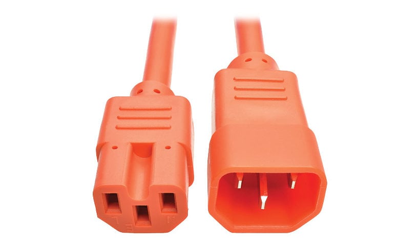 Eaton Tripp Lite Series Power Cord C14 to C15 - Heavy-Duty, 15A, 250V, 14 AWG, 6 ft. (1.83 m), Orange - power cable -
