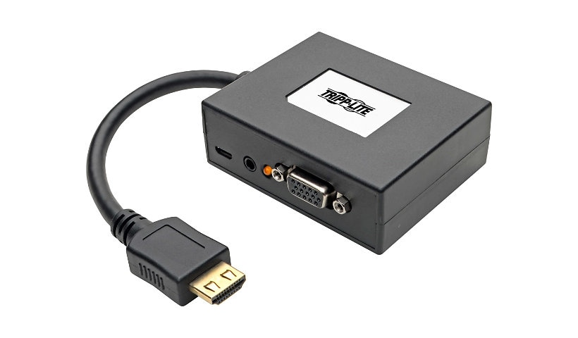 Tripp Lite 2-Port HDMI to VGA Splitter Audio/Video Adapter 1920x1440 1080p - video/audio splitter - 2 ports - TAA