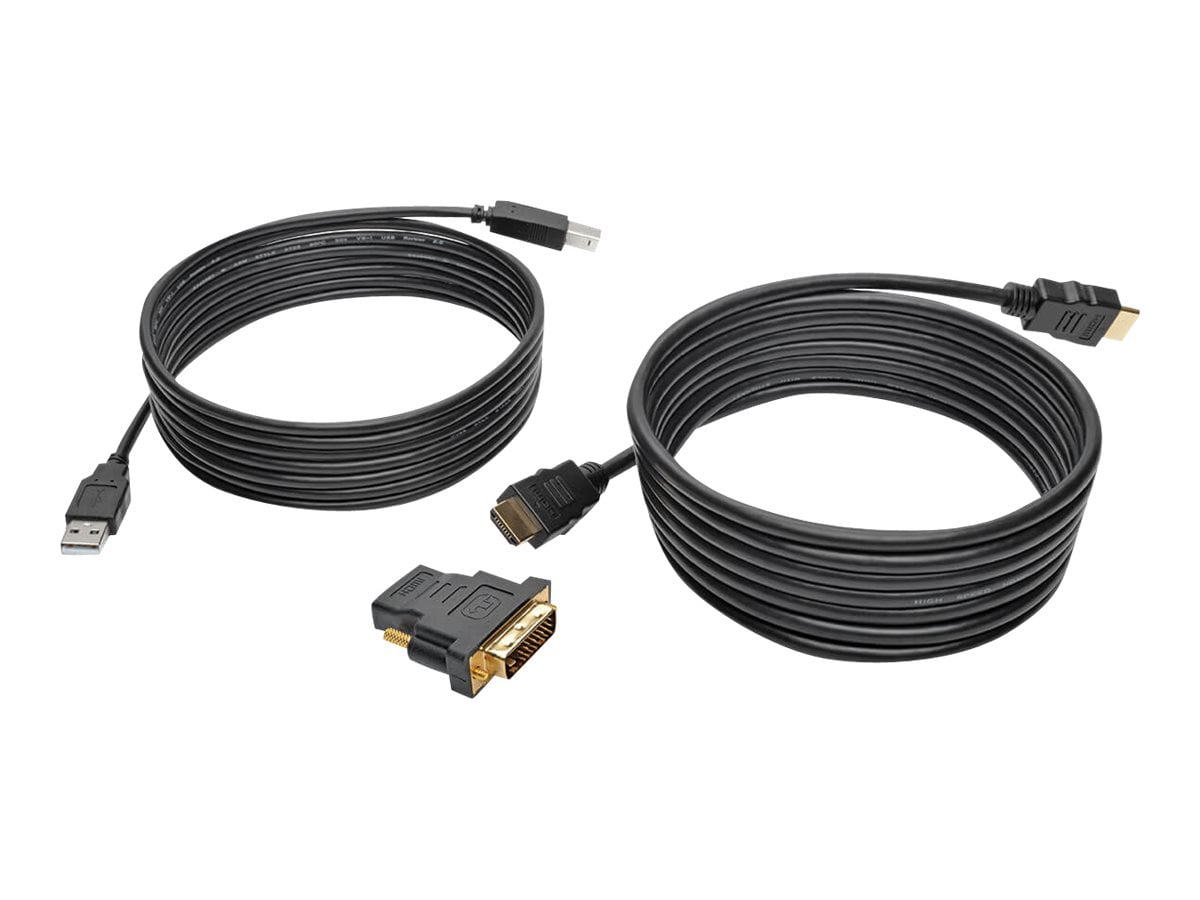 Tripp Lite 10ft HDMI DVI USB KVM Cable Kit USB A/B Keyboard Video Mouse 10' - video / audio / data cable kit - HDMI /
