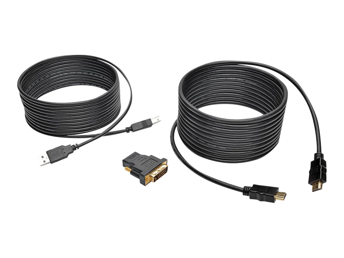 Tripp Lite 15ft HDMI DVI USB KVM Cable Kit USB A/B Keyboard Video Mouse 15' - video / audio / data cable kit - HDMI /