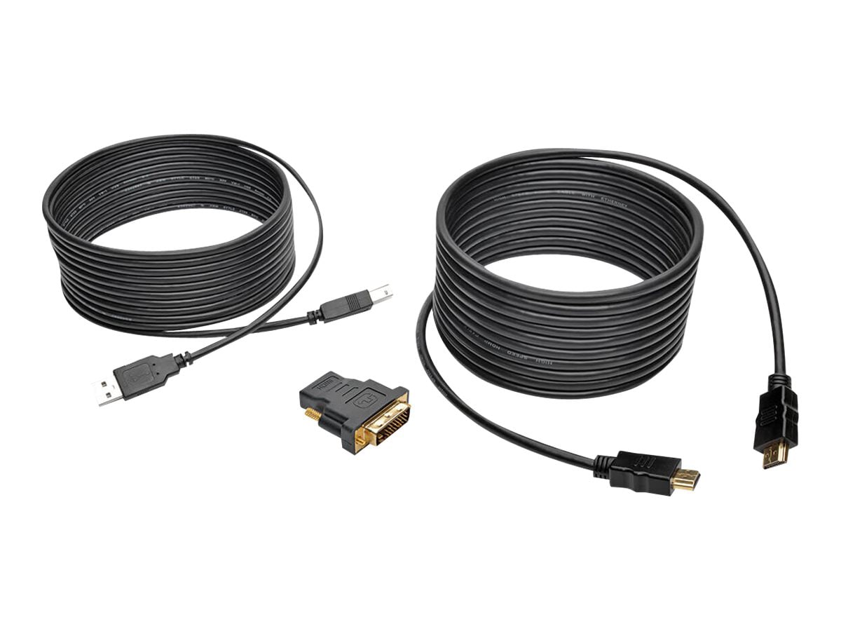 Eaton Tripp Lite Series 15ft HDMI DVI USB KVM Cable Kit USB A/B Keyboard Video Mouse 15' - video / audio / data cable