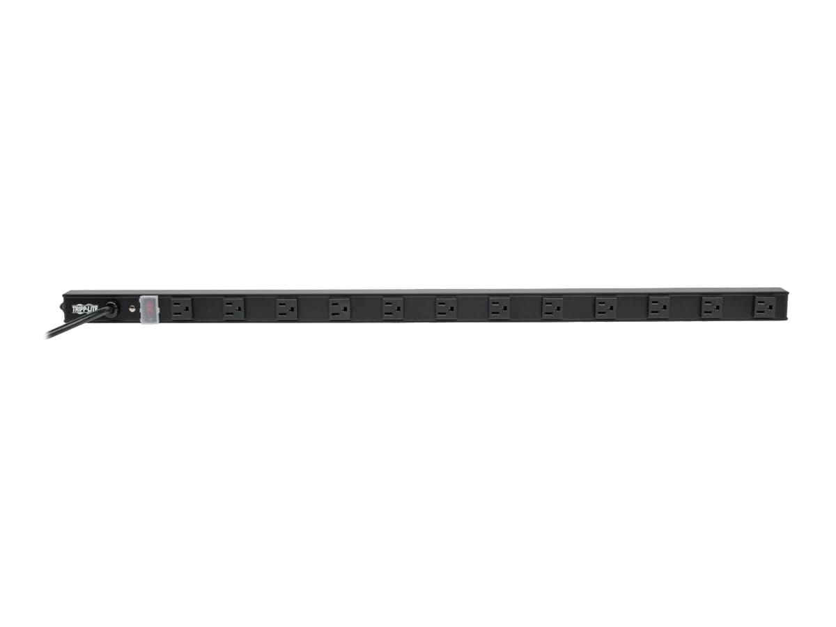 Tripp Lite 12 Outlet Power Strip 5-15R 15' Cord Vertical 5-15P 36" Black - power distribution strip - 1800 Watt