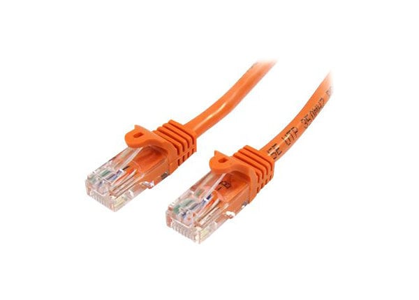 StarTech.com Cat5e Ethernet Cable 15 ft Orange Cat 5e Snagless Patch Cable