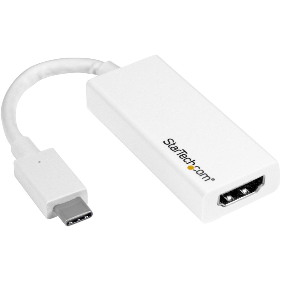 StarTech.com USB-C to HDMI Adapter - White - 4K 60Hz - Thunderbolt 3 Compatible - USB-C Adapter - USB Type C to HDMI