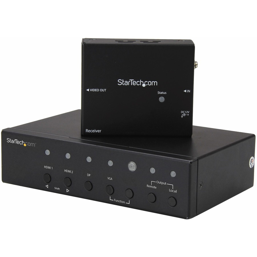 StarTech.com Multi-Input HDBaseT Extender with Built-in Switch - DisplayPort VGA and HDMI Over CAT5e or CAT6 - Up to 4K
