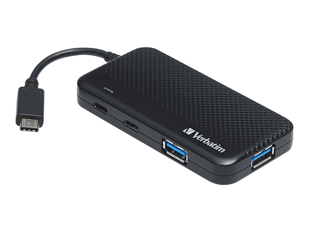 Verbatim USB-C 4-Port Hub with Power Delivery - hub - 4 ports