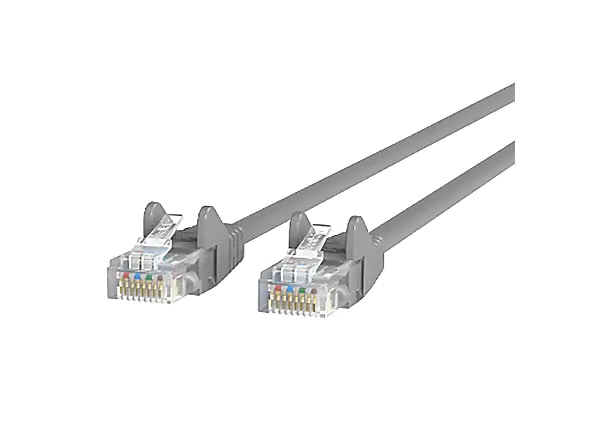 Belkin Cat5e/Cat5 3ft Grey/Red Snagless Ethernet Patch Cable, PVC, UTP, 24 AWG, RJ45, M/M, 350MHz, 3'
