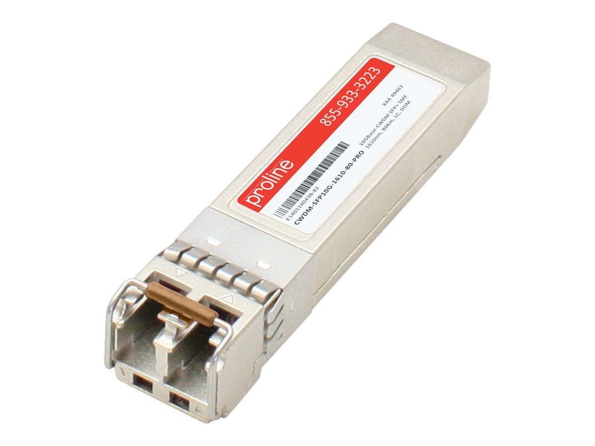 Proline Cisco® CWDM-SFP10G-1610-80 Compatible TAA 10GBase-CWDM SFP+ Transceiver (SMF, 1610nm, 80km, LC, DOM)