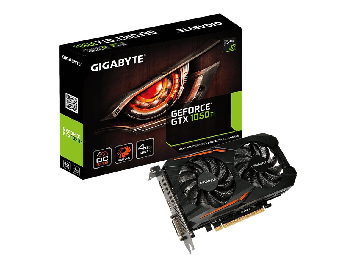 Gigabyte GeForce GTX 1050 Ti OC 4G - graphics card - GF GTX 1050 Ti - 4 GB