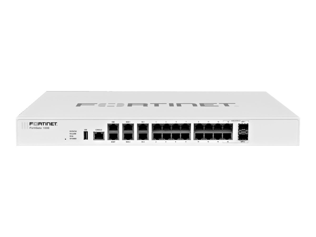 Fortinet FortiGate 100E - UTM Bundle - security appliance - with 1 year FortiCare 24X7 Comprehensive Support + 1 year