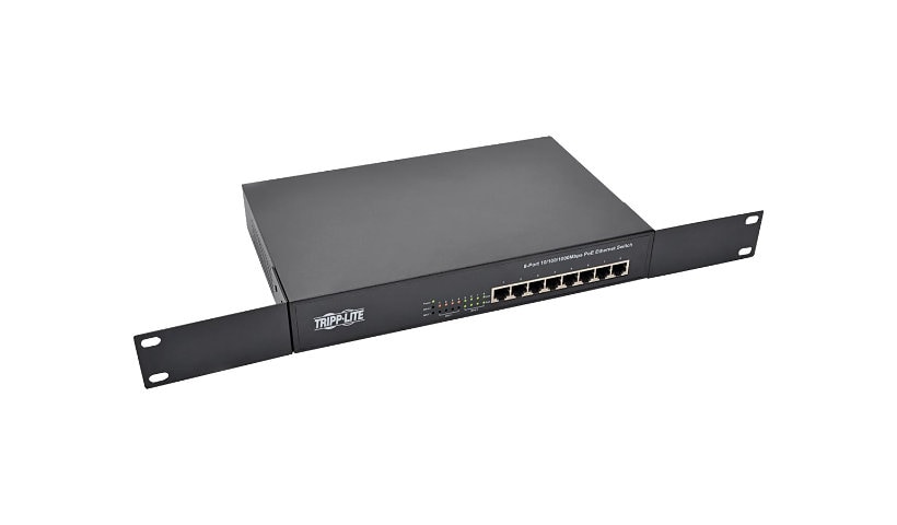 Tripp Lite 8Port Gigabit Ethernet Switch Rackmount Unmanaged w/PoE Metal 1U - switch - 8 ports - unmanaged -