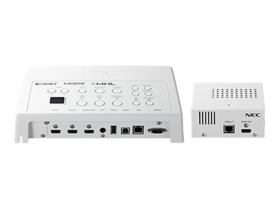 NEC HDBaseT media switch w/ external HDBaseT receiver - video/audio/USB/net