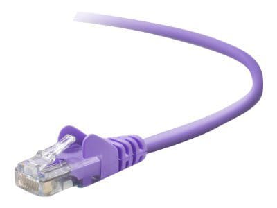 Belkin Cat5e/Cat5 5ft Purple Snagless Ethernet Patch Cable, PVC, UTP, 24 AWG, RJ45, M/M, 350MHz, 5'