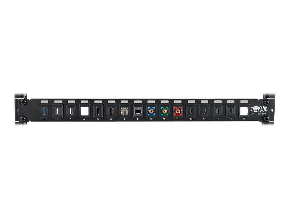 Thumbnail 2 of 4 for Eaton Tripp Lite Series 16-Port 1U Rack-Mount Unshielded Blank Keystone/Multimedia Patch Panel, RJ45 Ethernet, USB,