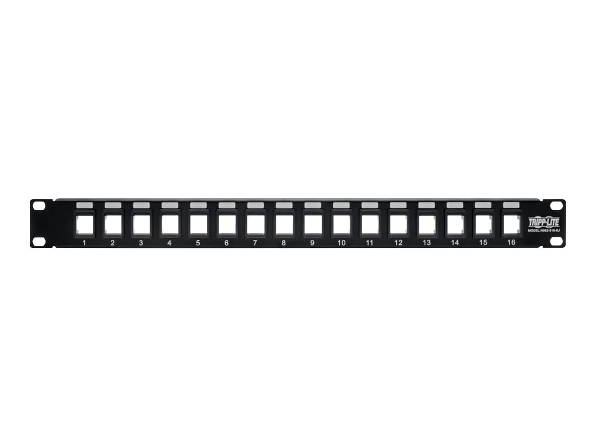 Thumbnail 3 of 4 for Eaton Tripp Lite Series 16-Port 1U Rack-Mount Unshielded Blank Keystone/Multimedia Patch Panel, RJ45 Ethernet, USB,