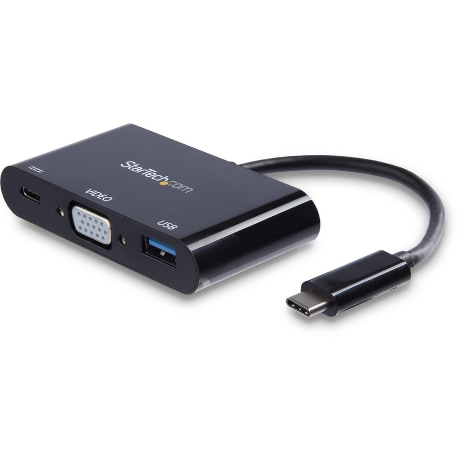 StarTech.com USB-C VGA Multiport Adapter - USB-A Port - with Power Delivery (USB PD) - USB C Adapter Converter - USB C