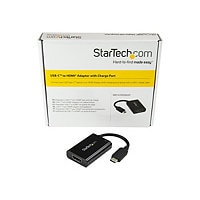 StarTech.com USB C to HDMI 2.0 Adapter 4K 60Hz with 60W Power Delivery Pass-Through Charging - USB Type-C to HDMI Video