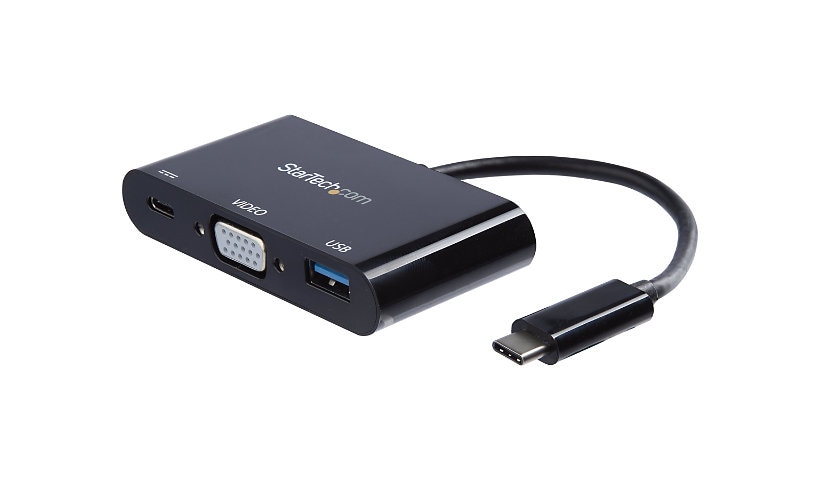 StarTech.com USB C Multiport Adapter - USB-C to VGA - PD, 1x USB 3.0 Type-A