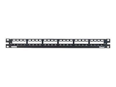 Panduit 24-Port All Metal Modular Patch Panel with Strain Relief Bar, 1 RU