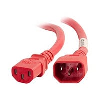 C2G 2ft 18AWG Power Cord (IEC320C14 to IEC320C13) -Red - power cable - IEC