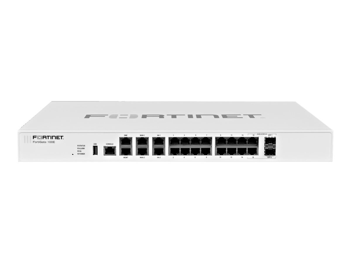 Fortinet FortiGate 100E - UTM Bundle - security appliance - with 3 years FortiCare 24X7 Comprehensive Support + 3 years