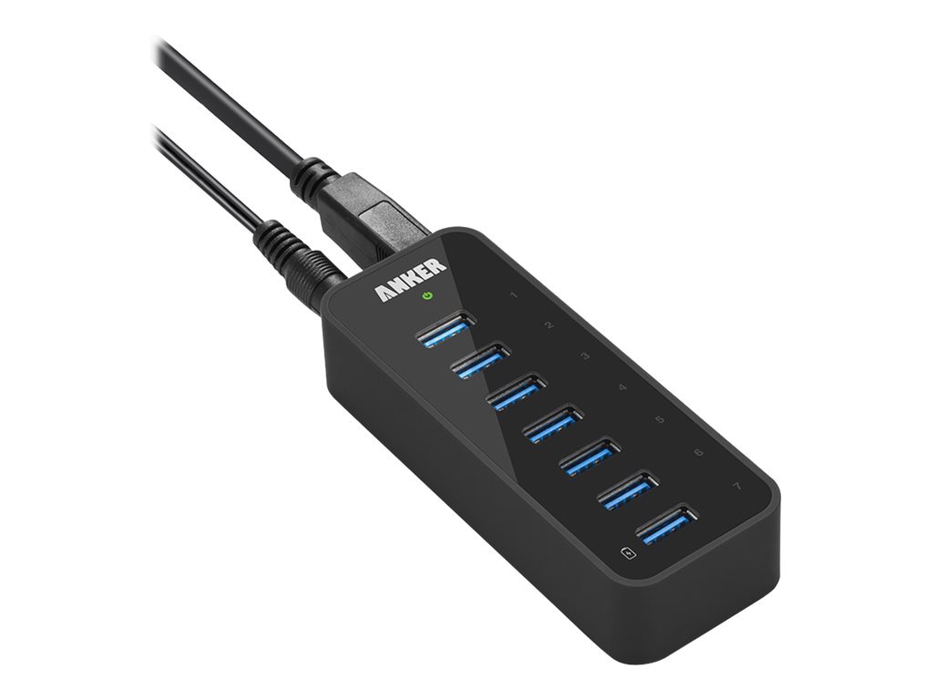 Anker USB 3.0 7-Port Hub with 1 BC 1.2 Charging Port - hub - 7 ports