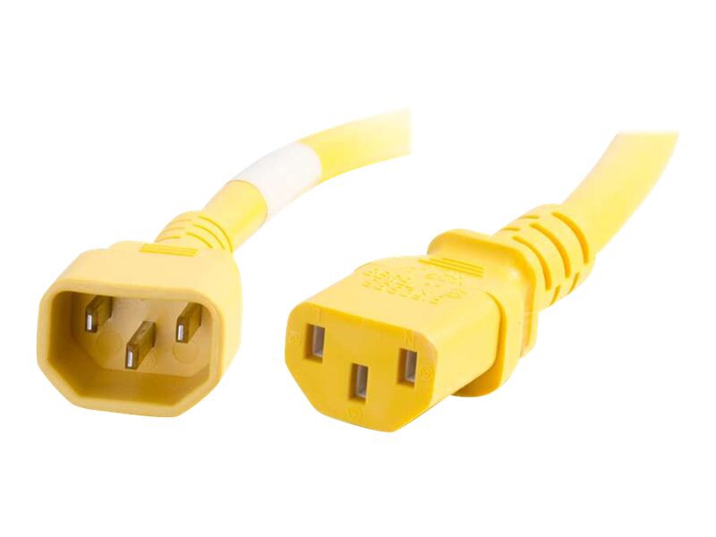 C2G 4ft Power Cord - 18AWG - IEC320C14 to IEC320C13 - Yellow