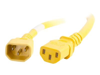 C2G 8ft 18AWG Power Cord (IEC320C14 to IEC320C13) - Yellow - power cable - 8 ft