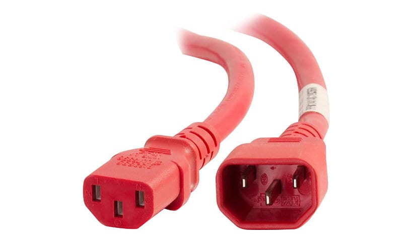 C2G 8ft 18AWG Power Cord (IEC320C14 to IEC320C13) -Red - power cable - IEC