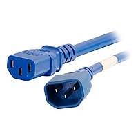 C2G 4ft Power Cord - 18 AWG - IEC320C14 to IEC320C13 - 250V/10A - Blue