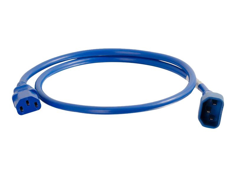 Thumbnail 2 of 4 for C2G 6ft Power Cord - 18AWG - IEC320C14 to IEC320C13 - Blue