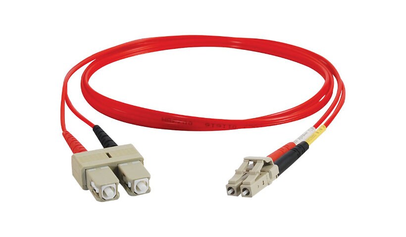 C2G 1m LC-SC 62.5/125 OM1 Duplex Multimode PVC Fiber Optic Cable - Red - pa