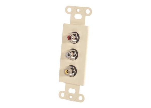 C2G Composite Video and RCA Stereo Audio Pass Through Decorative Style Wall Plate - Ivory - modular insert