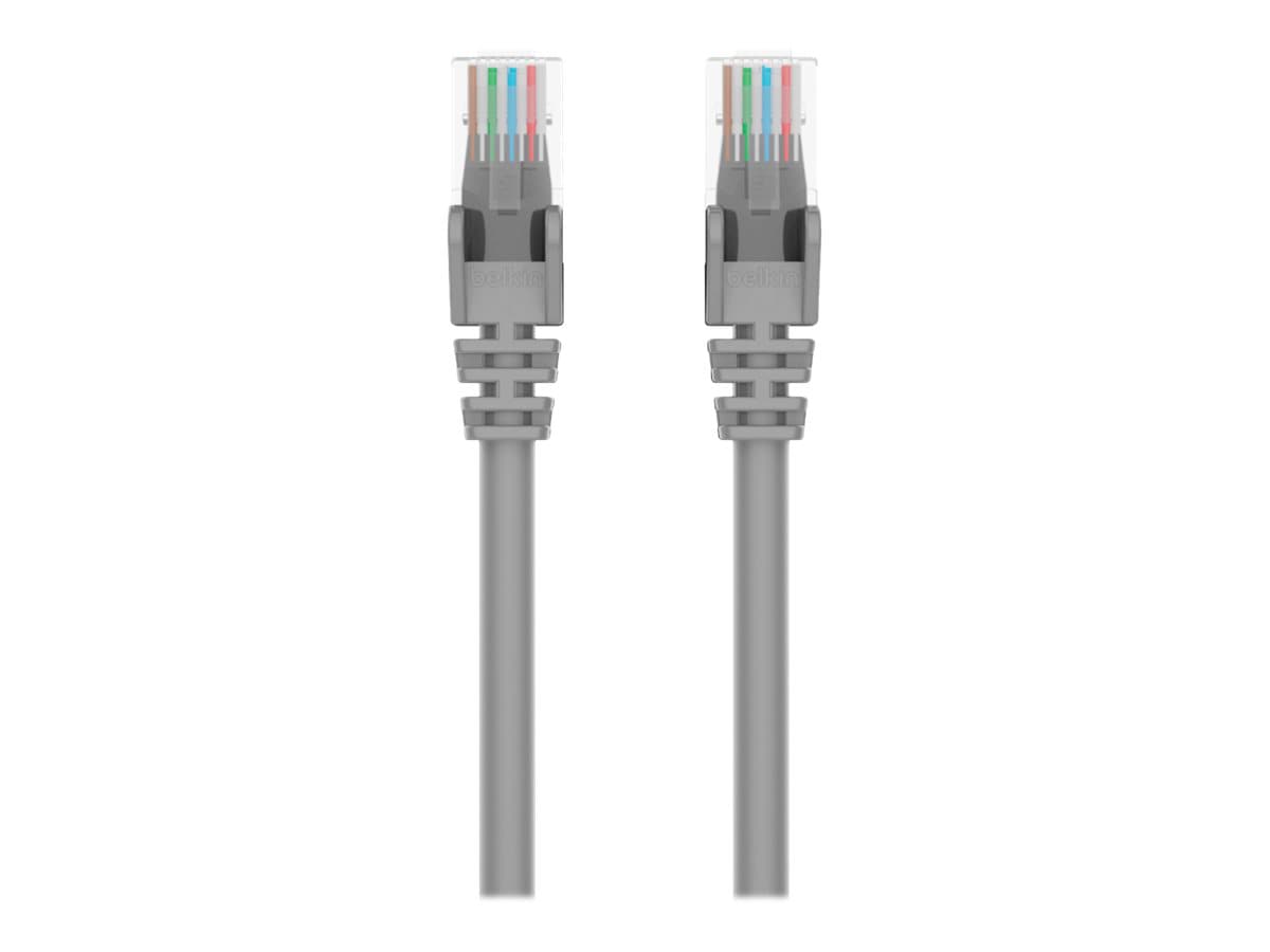 Belkin Cat6 15ft Grey Ethernet Patch Cable, UTP, 24 AWG, Snagless, Molded, RJ45, M/M, 15'