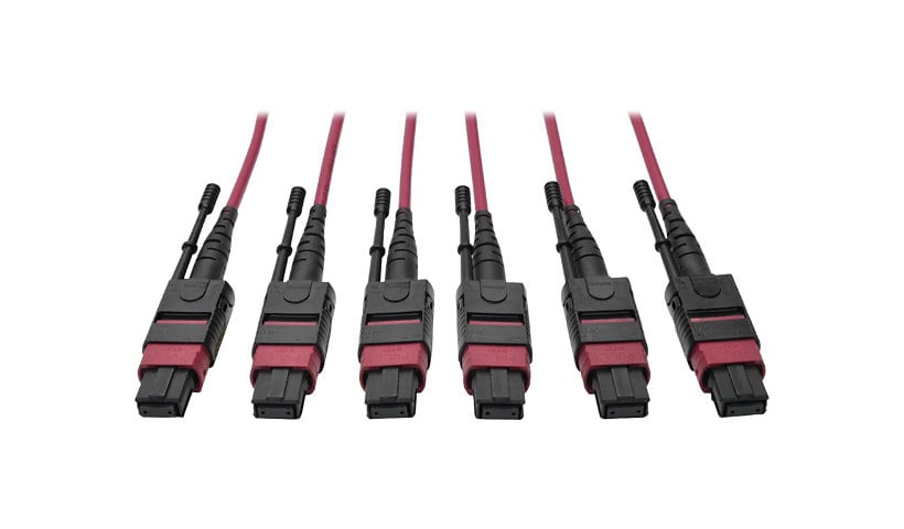 Tripp Lite 24-Fiber MTP MPO OM4 Base-8 MMF Trunk Cable  40/100GbE 3X, 15M