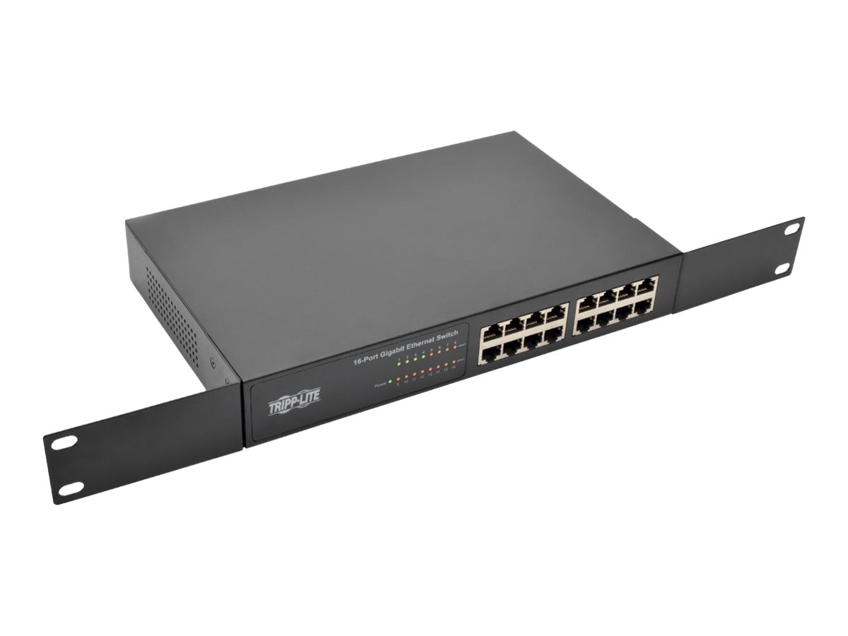 Tripp Lite 16-Port Gigabit Ethernet Switch Rackmount Unmanaged Metal 1U