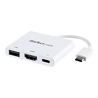 StarTech.com USB C Multiport Adapter with HDMI 4K & 1x USB 3.0 - PD - Mac & Windows - White USB Type C All in One Video