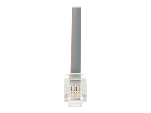 Tripp Lite 7ft Fax / Modem Flat Silver Patch Cable RJ11 Male / Male 7'
