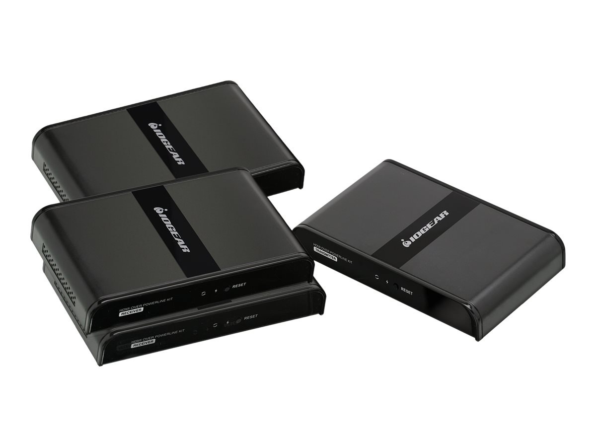 Main image 1 for IOGEAR GPLHDPROK3 HDMI Over Powerline PRO Kit with 2 Additional Receivers - video/audio extender - HDMI