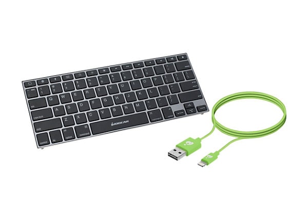 IOGEAR KeySlate GKB641BKIT-GR - keyboard - with Reversible USB to Lightning cable - Green