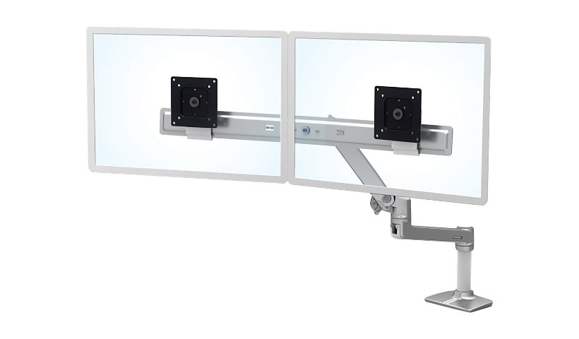 Ergotron LX Desk Dual Direct Arm mounting kit - for 2 LCD displays - polished aluminum