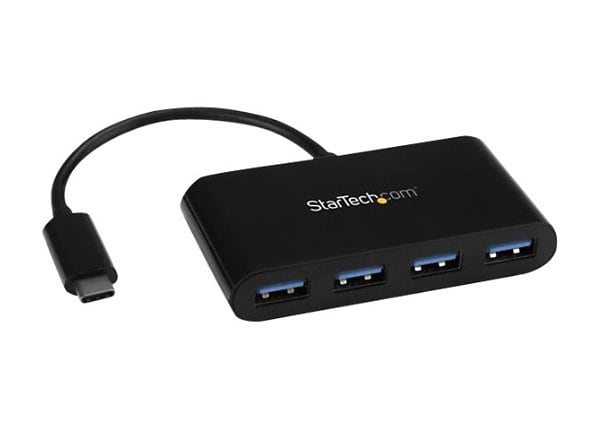 StarTech.com 4 Port USB C Hub - USB-C to 4x A - 5Gbps USB 3.0 - Bus Powered  - HB30C4AB - USB Hubs 