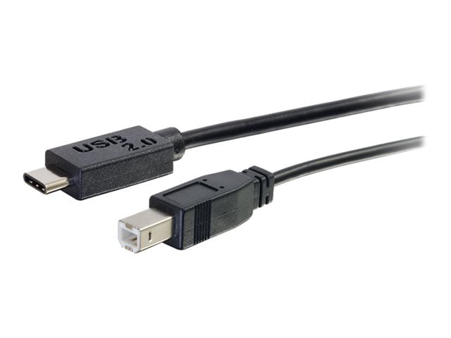 C2G 6ft USB C to USB B Cable - USB C to B Cable - USB 2.0 - 1A, 480Mbps - Black - M/M
