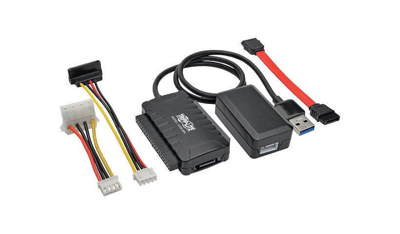 Tripp Lite USB 3.0 SuperSpeed to SATA/IDE Adapter 2.5/3.5/5.25" Hard Drives - storage controller - SATA 6Gb/s - USB 3.0