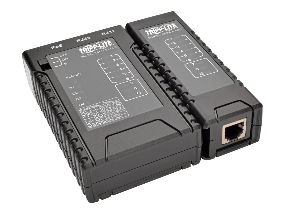 Tripp Lite Network Cable Continuity Tester RJ45/ 11 w/PoE Detect Cat5e/6/6a