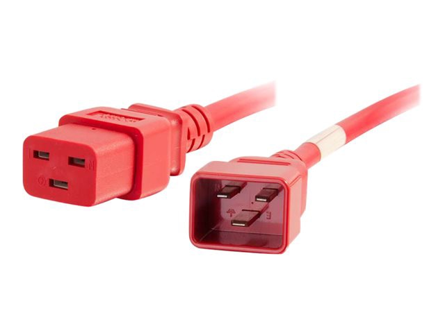 C2G 4ft 12AWG Power Cord (IEC320C20 to IEC320C19) -Red - power cable - IEC