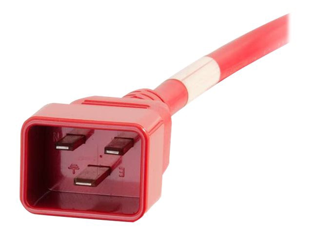 Thumbnail 3 of 4 for C2G 4ft 12AWG Power Cord (IEC320C20 to IEC320C19) -Red - power cable - IEC 60320 C20 to IEC 60320 C19 - TAA Compliant -