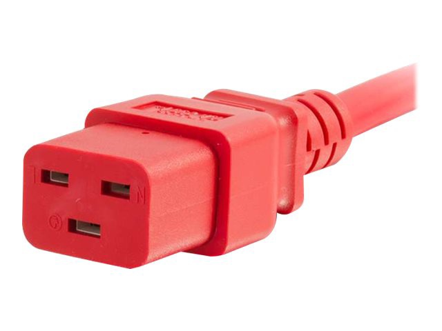 Thumbnail 4 of 4 for C2G 4ft 12AWG Power Cord (IEC320C20 to IEC320C19) -Red - power cable - IEC 60320 C20 to IEC 60320 C19 - TAA Compliant -