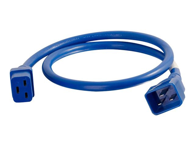C2G 4ft 12AWG Power Cord (IEC320C20 to IEC320C19) - Blue - power cable - IE