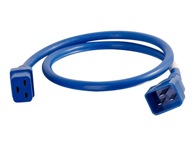C2G 4ft 12AWG Power Cord (IEC320C20 to IEC320C19) - Blue - power cable - IEC 60320 C20 to IEC 60320 C19 - TAA Compliant